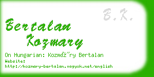 bertalan kozmary business card